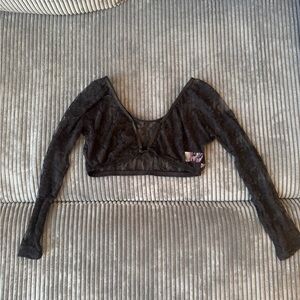 Sheer Black Lace Crop Top